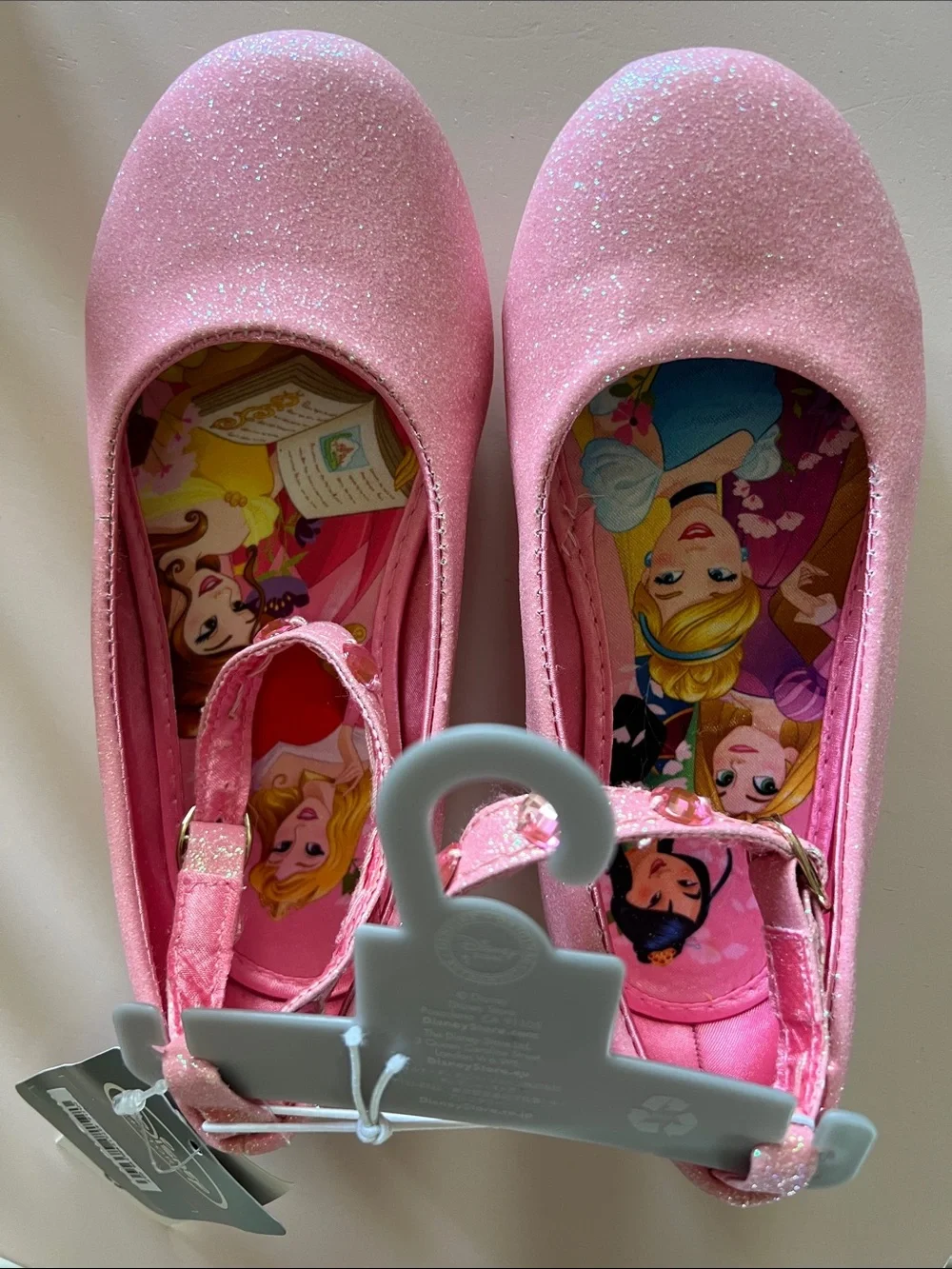 Disney Pink Glitter Princess Flats Size 10